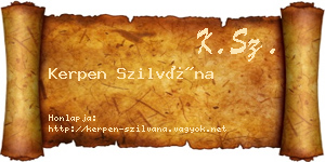 Kerpen Szilvána névjegykártya